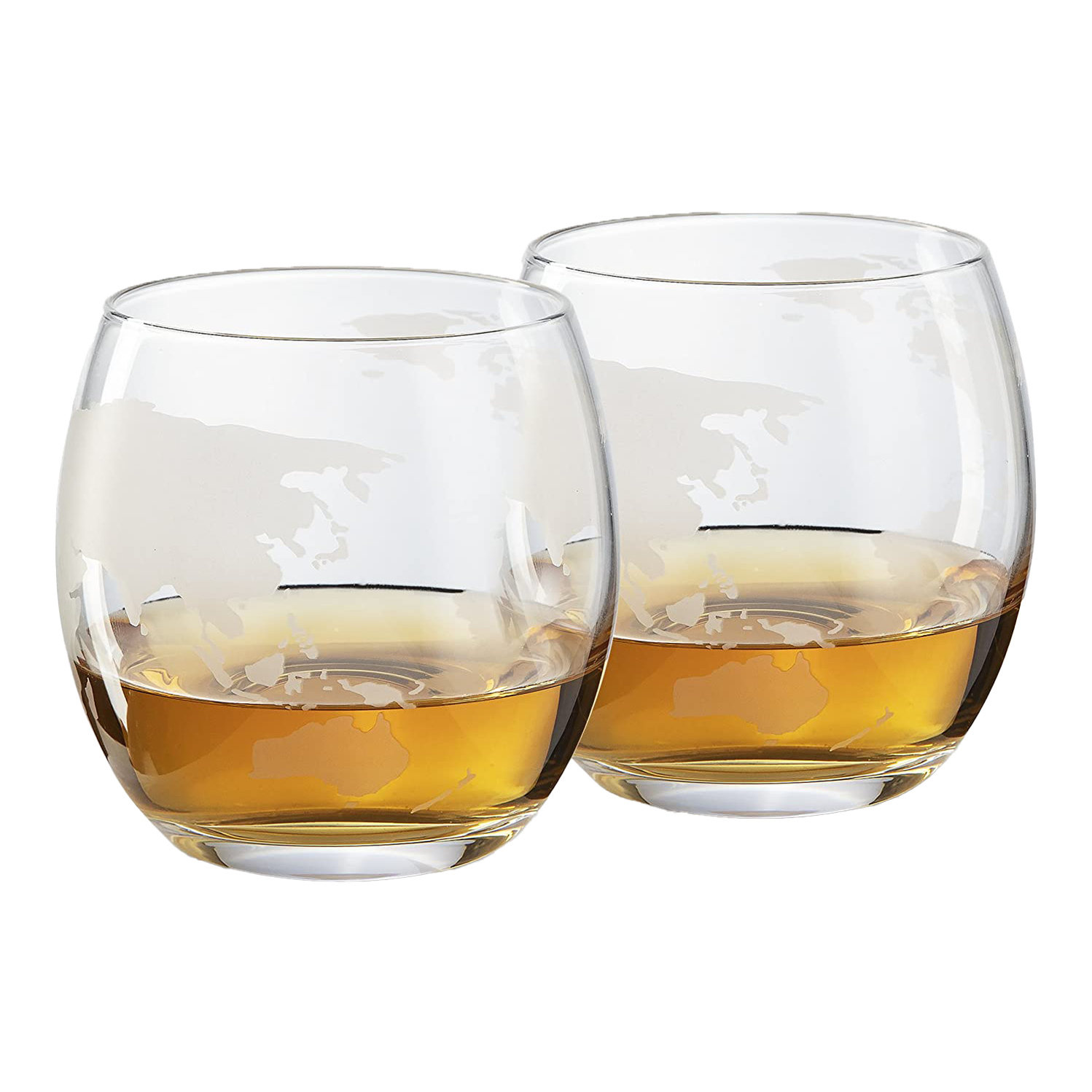 The Wine Savant Globe Car Whiskey Decanter - With 2 Globe Glasses, Includes Whiskey Stones For Whiskey, Scotch, Bourbon or Wine Matching Globe Glasses, HOME BAR DECOR Clear-1
